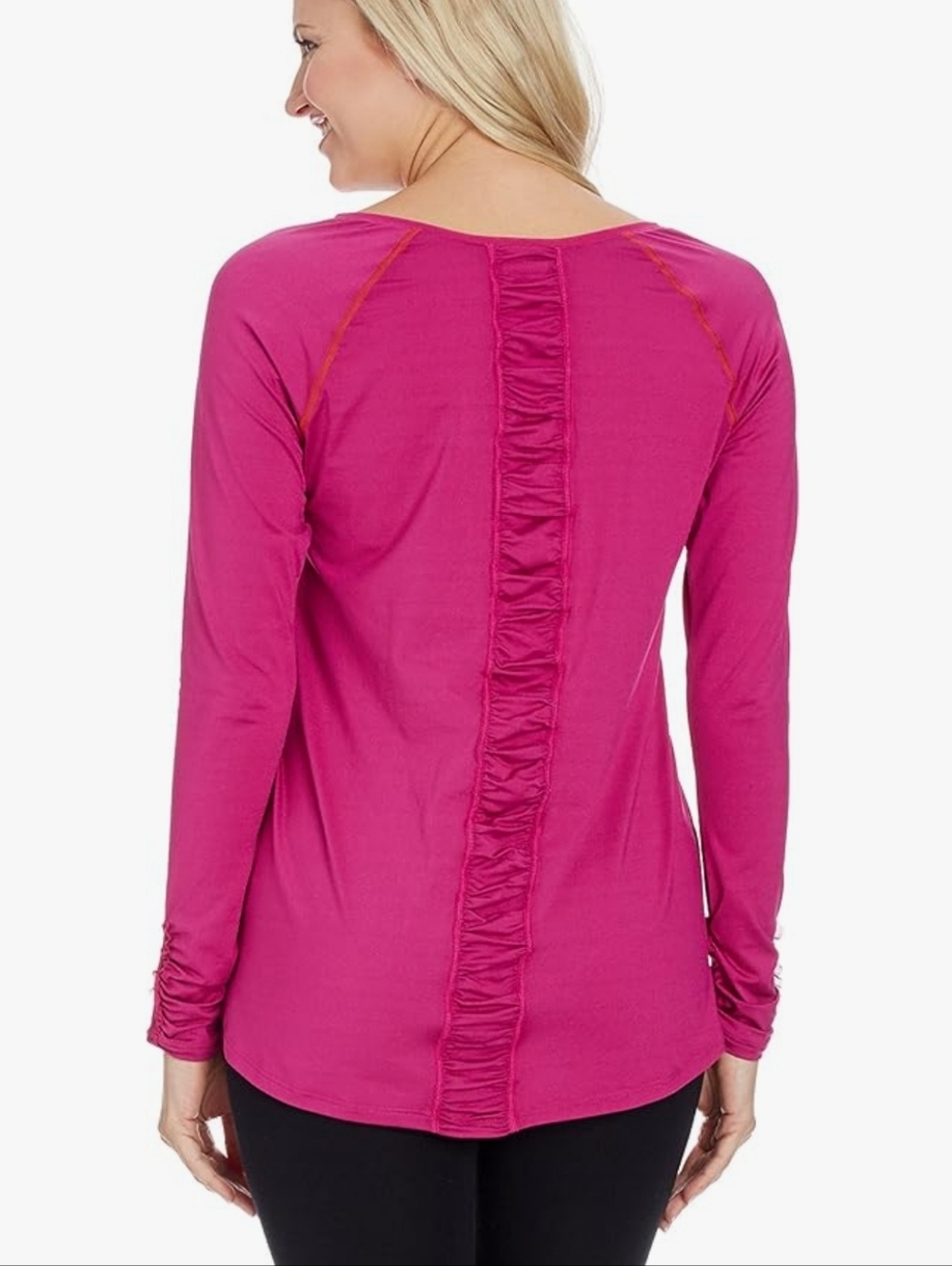 Spanx Streamlined Long-Sleeve Dark Pink Size XL